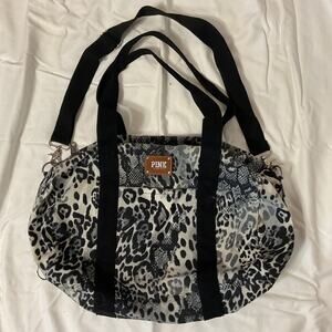 22" Women's Leopard Victoria’s Secrets Pink Duffel Bag - Black